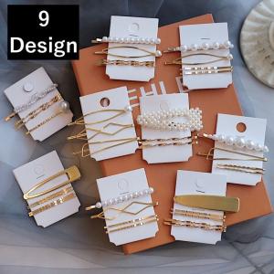 ヘアピン 2本セット 3本セット ゴールドカラー フェイクパール