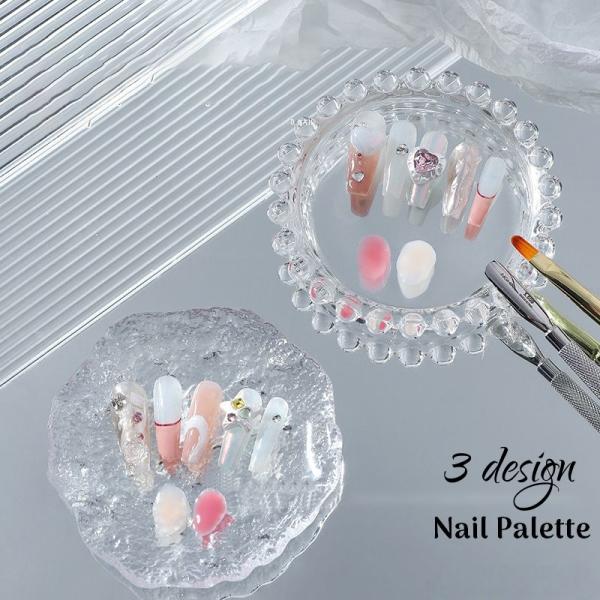 ネイルパレット ガラスパレット ミキシングプレート ネイルアート ジェルネイル セルフネイル ディス...