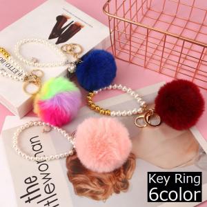 キーホルダー キーリング バッグチャーム レディース ポンポン