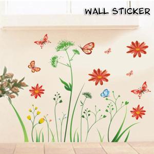 ウォールステッカー ウォールシール 壁紙シール 壁面装飾 室内装飾 花 フラワー 菜の花 チョウ 蝶 草原 風景 イラスト おしゃれ かわいい インテ Zak プラスナオyahoo 店 通販 Yahoo ショッピング