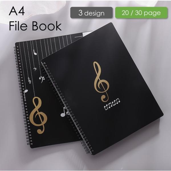 クリアファイル ファイルブック リングファイル A4 楽譜入れ 文書保管 20ページ 30ページ 文...