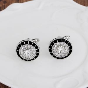 カフスボタン メンズ アクセサリー シルバー ラインストーン