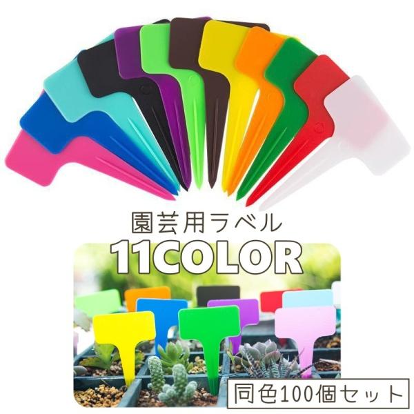 園芸用ラベル 100個セット T型 植物用タグ 名前タグ マーカー フラワーカード 花壇 鉢植え 家...
