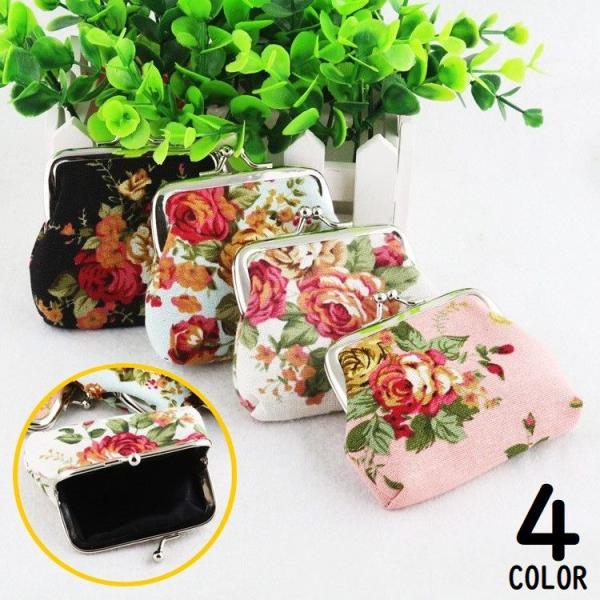 コインケース 小銭入れ がま口財布 レディース 女の子 キャンバス ミニ財布 ミニウォレット 小物入...