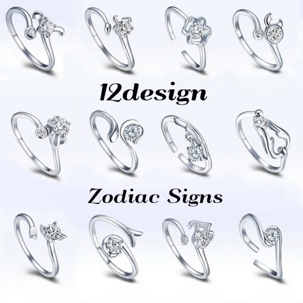 指輪 オープンリング アクセサリー ラインストーン 星座 上品 華奢 細身 エレガント フェミニン ...