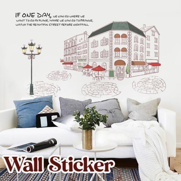 ウォールステッカー 壁ステッカー ウォールシール 壁シール 壁面装飾 室内装飾 ヨーロッパ風 街並み...