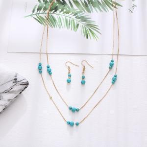 ネックレス ピアス 2点セット ターコイズ ア...の詳細画像1