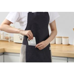 エプロン H型 首掛け 手拭き付き ポケット付...の詳細画像4