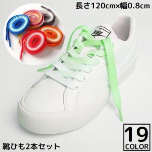 靴紐 120cm 靴ひも シューレース 2本セット 男女兼用 平紐 グラデーション スニーカー ブーツ シューズ くつ 運動靴