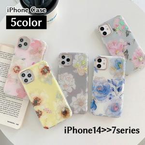 iPhoneケース スマートフォンケース 花柄 TPU プラスチック 弾力性 柔らかい かわいい 大人女子 上品 高級感 きれいめ カラバリ豊富 ピン