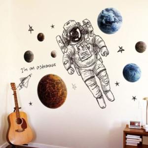 ウォールステッカー ステッカー インテリアシール DIY 宇宙 宇宙飛行士 月 子供部屋 部屋 インテリア 壁装飾 雑貨