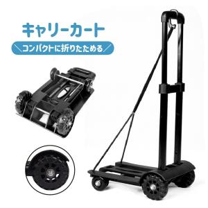 キャリーカート 台車 折りたたみ式 固定ロープ付き ショッピングカート コンパクト 運搬 荷物運び 便利グッズ アウトドア 買い物