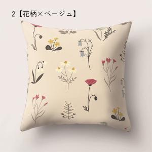 クッションカバー インテリア 正方形 花柄 リ...の詳細画像2