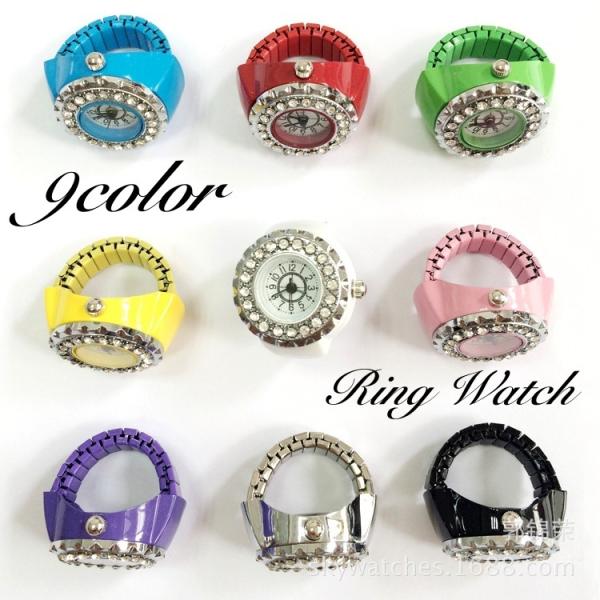 リングウォッチ 指輪時計 指時計 アナログ ラウンドウォッチ 丸型 フリーサイズ レディース 女性 ...