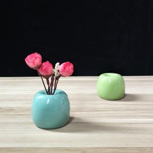 花瓶 花器 フラワーベース 陶器 置物 丸型 ...の詳細画像1
