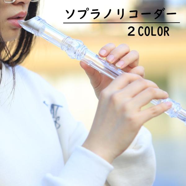 ソプラノリコーダー 8穴 楽器 学生 初心者 練習用 レコーダー クリーニングロッド 音楽 黒 クリ...