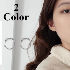 イヤーカフ イヤークリップ 2個セット ラインストーン