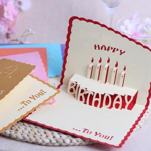 グリーティングカード メッセージカード 誕生日 バースデー 記念日 お祝い カード 立体 飛び出す ケーキ 3D｜プラスナオYahoo!店