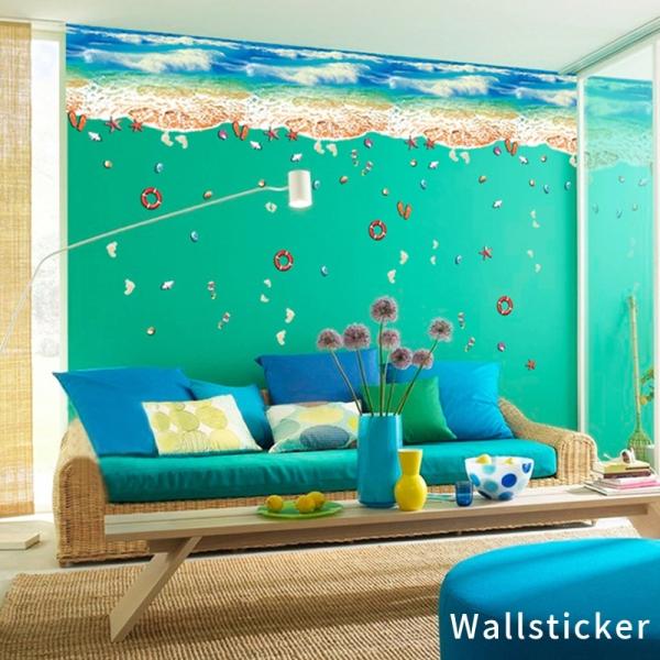 ウォールステッカー ウォールシール 壁シール 壁紙シール 壁面装飾 壁装飾 室内装飾 海 砂浜 海辺...