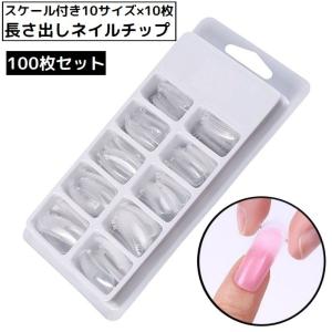 ネイルチップ つけ爪 100枚セット 10サイズ ネイルフォーム クリア
