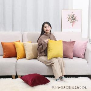 クッションカバー 単品 45cm ベロア イン...の詳細画像1