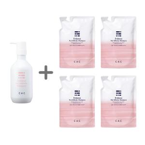 CAC化粧品 エヴィデンス ヘア＆ボディシャンプー ボトル(500ml)１本＋レフィル(400ml)４袋セット｜plusone