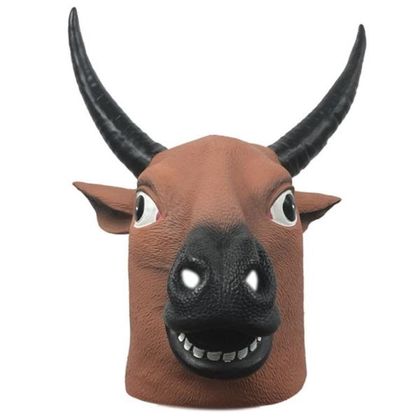 アニマルマスク かぶりもの 牛 デビル マスク 仮面 動物 お面 コスプレ 仮装 ハロウィーン クリ...