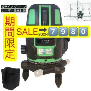 ≪購入特典大容量バッテリ2個付き≫5ライン グリーンレーザー墨出し器