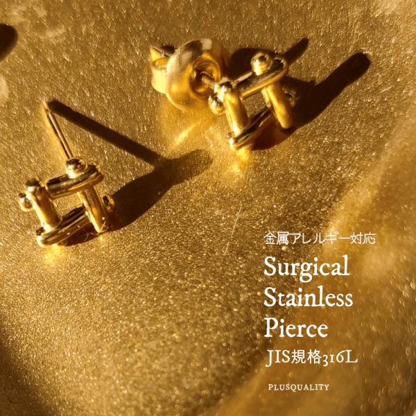 ピアス サージカルステンレス つけっぱなし アレルギー対応 ピアス K18 18金 シンプル  スタ...