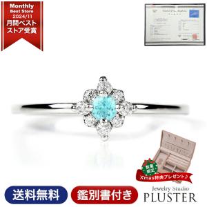 PT900 パライバトルマリン ダイヤモンド ピアス 0.126ct 0.124ct 0.6g