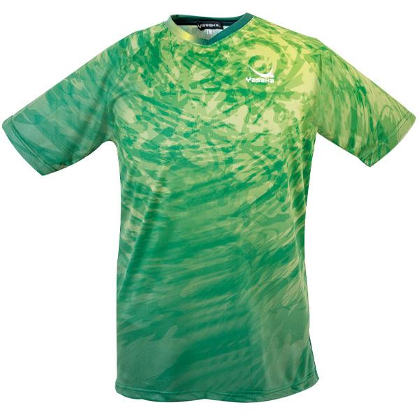 売切処分 ヤサカ ストリームユニフォーム グリーン L 卓球ウェア