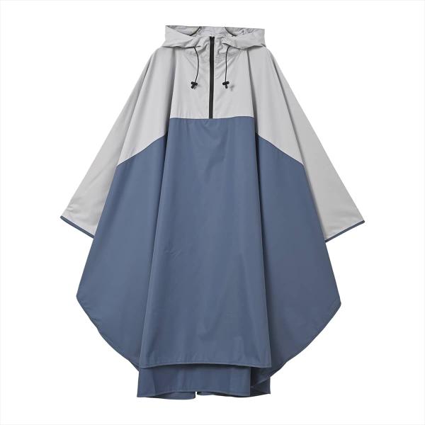 ニフティカラーズ ピーチドロップバイカラーレインポンチョ ブルー 6050BL レディース メンズ ...