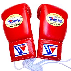 在庫あり即納 10オンス MS300 ウイニング WINNING プロ試合用 ボクシンググローブ 紐タイプ レッド