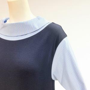 ショールカラードッキングワンピース 前後2wa...の詳細画像5