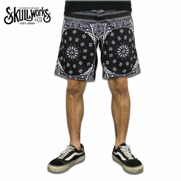 ショートパンツ バンダナ アクティブショーツ 141805 SKULL WORKS スカル ワークス...