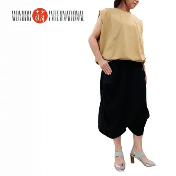 サルエル パンツ ストライプ 1834783 萌 MOYURU もゆる 別布切替え 前ストライプ 後...