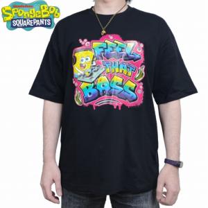 半袖Tシャツ DJ ディスコ クラブ ジョッキー ふっくらとしたプリント加工 324100 Sponge Bob スポンジボブ スクエアパンツ バックは無地です。｜plustokageya