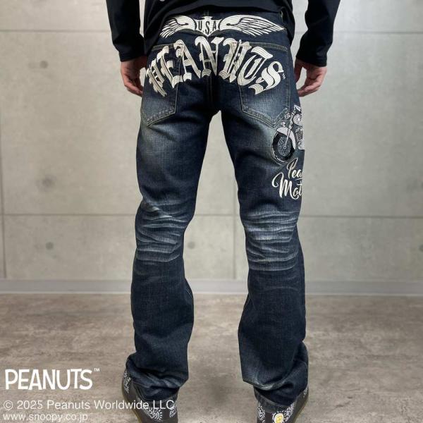 デニムパンツ 刺繍 Peanut ストレート ウィング 453100 FLAGSTAFF スヌーピー...