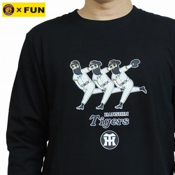 長袖Tシャツ 阪神タイガース コラボ 3人おじさん ピッチャー バックは無地 f-25070582 ...