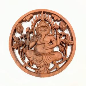 木彫りのお面 マスク 『バロン』 壁掛 [縦約27cm] おしゃれな 壁掛け
