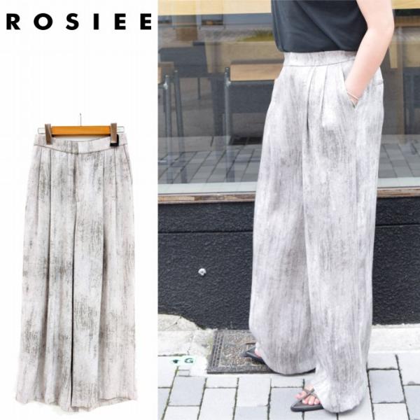 ダブルタックワイドパンツ r732705 rosiee ロージー レーヨンナイロンダブルタックパンツ...