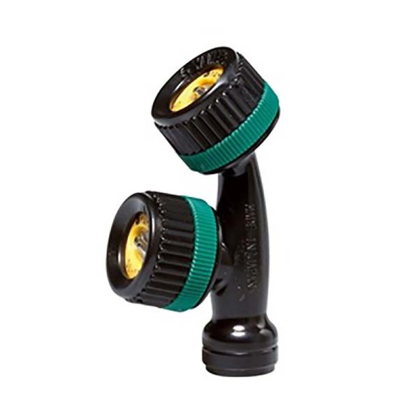 人力用 新 広角 2頭口 R型 G1/4 (122816) ヤマホ 工業 防J 代引不可