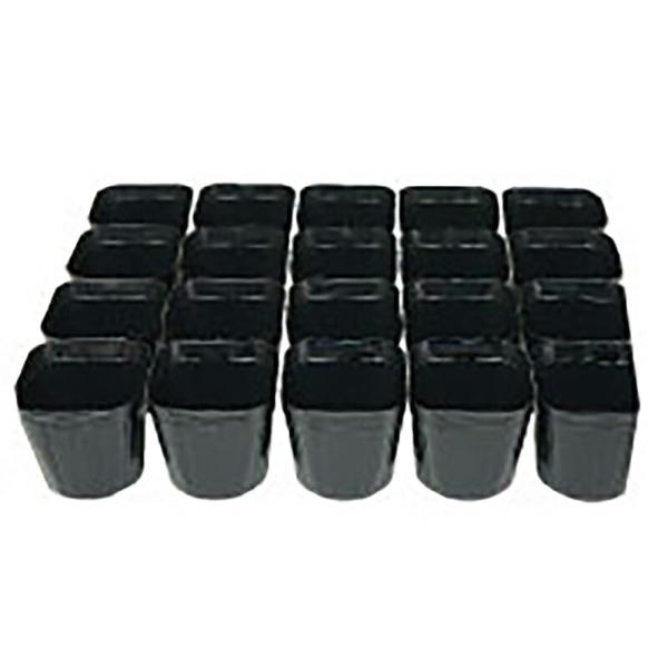 20結 110枚 ラベル挿し連結ポット AC-105-20L 育苗 10.5cm 黒 国産 アンドウ...