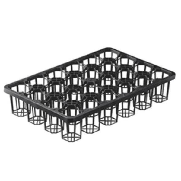 40枚 TO スペーシングトレー 7.5cm 深型 24穴 黒 外寸376×486×94mm 穴トレ...