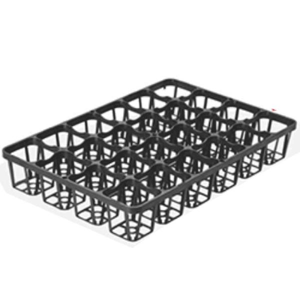 40枚 TO トレー 24TG 9cm 24穴 黒 外寸324×482×73mm 穴トレー ポリポッ...