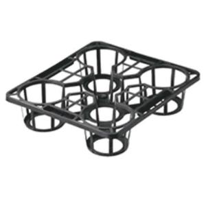 10個 システムトレー 180 黒 6穴 W55×D37×H13.5cm 18〜13.5cmポット