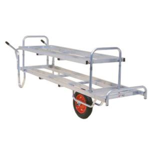 ハラックス コン助 アルミ製 花用一輪車 CN-T360S 荷台全面フラット 2段タイプ 防J 個人...