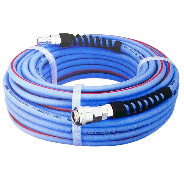 エアーコンプレッサー 用 ソフト エアーホース カプラ 付 内径 6.5mm 外径 10.7mm×1...