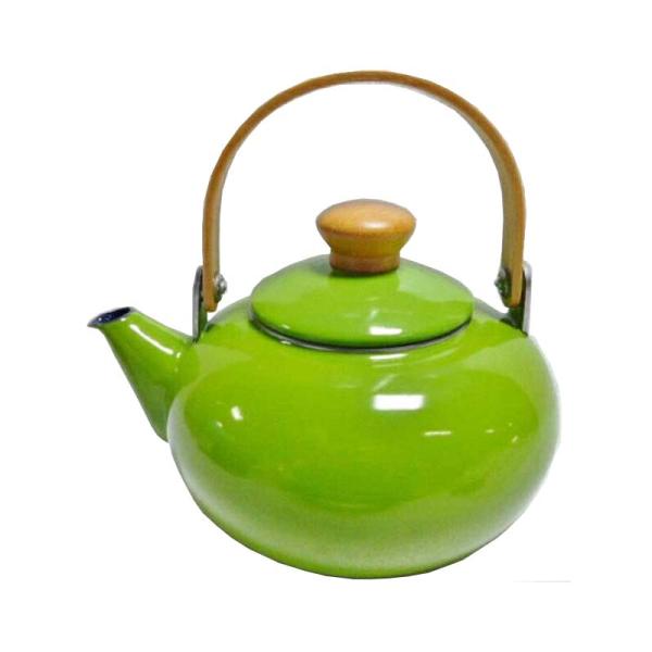 頭雅ホーローケットル 2.3L 緑 前川金属 琺瑯 IH やかん おしゃれ ケトル 金TD