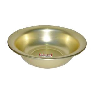昔なつかし 洗面器 32cm ゴールド アルマイト 前川金属 レトロ